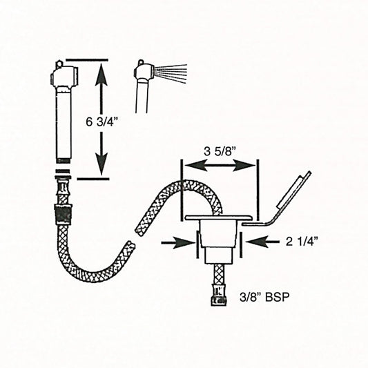 Scandvik Recessed Transom Shower w6 Hose White 10055P
