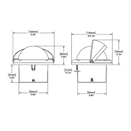 Ritchie HF743 Helmsman Combidial Compass Flush Mount Black HF743