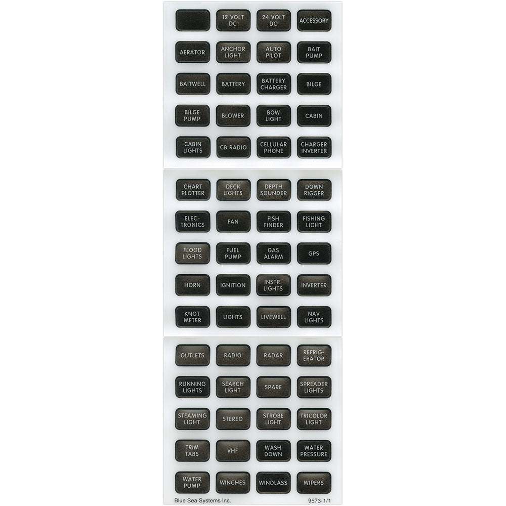 Blue Sea 8214 Black Small Format Label Kit 60 Labels 8214