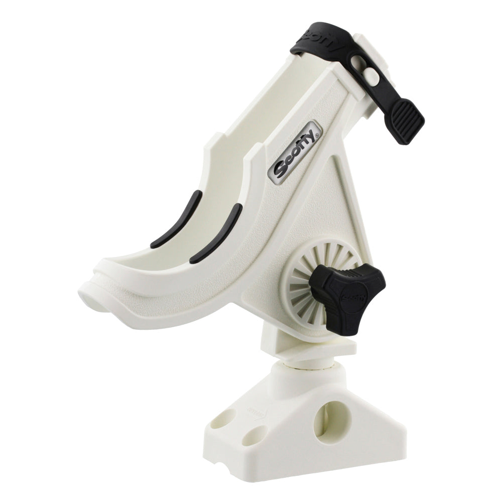 Scotty 280 Bait CasterSpinning Rod Holder w241 DeckSide Mount White 280WH