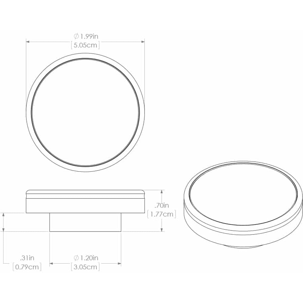 Lumitec Halo Flush Mount Down Light White Finish 3Color RedBlue NonDimming wWhite Dimming 112828