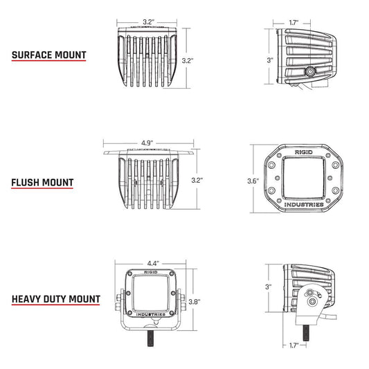 RIGID Industries DSeries PRO HybridFlood LED Pair Black 202113