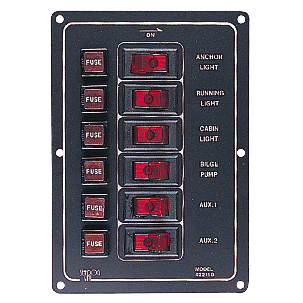 SeaDog Aluminum Switch Panel Vertical 6 Switch 4221101