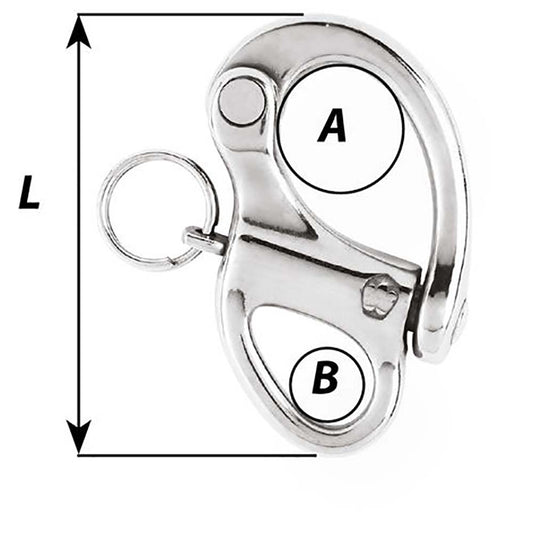 Wichard 234 Snap Shackle wFixed Eye 70mm 2472W