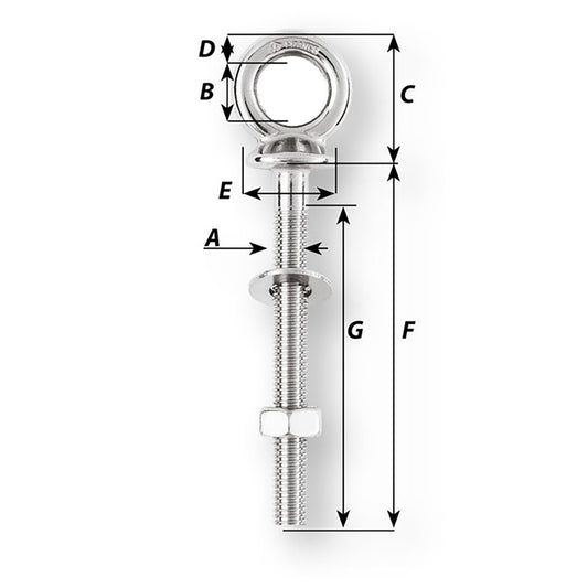 Wichard Eye Bolt Diameter 532 Length 4 6493W