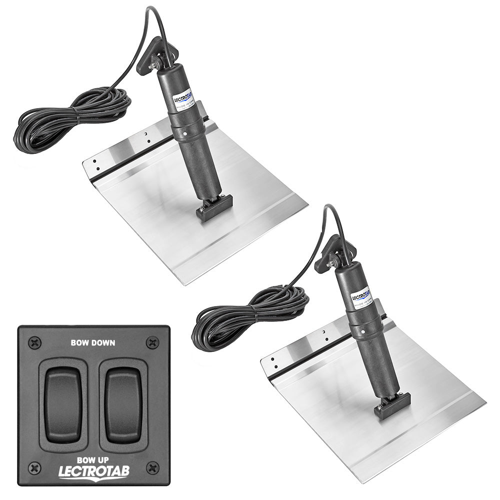 Lectrotab XKA Aluminum Alloy Trim Tab Kit wRocker Switch 12 x 18 XKAF12X18A
