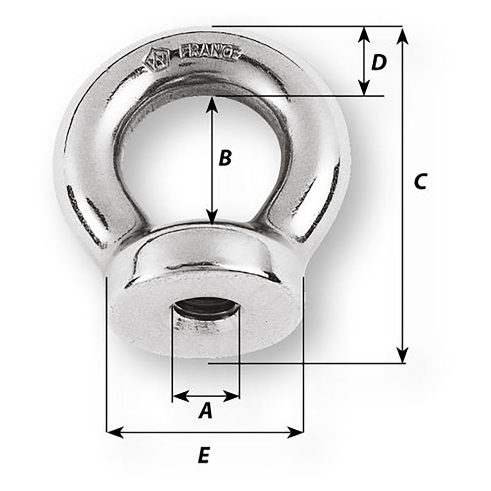 Wichard 10mm Eye Nut Thread M12 x 175mm 6356W