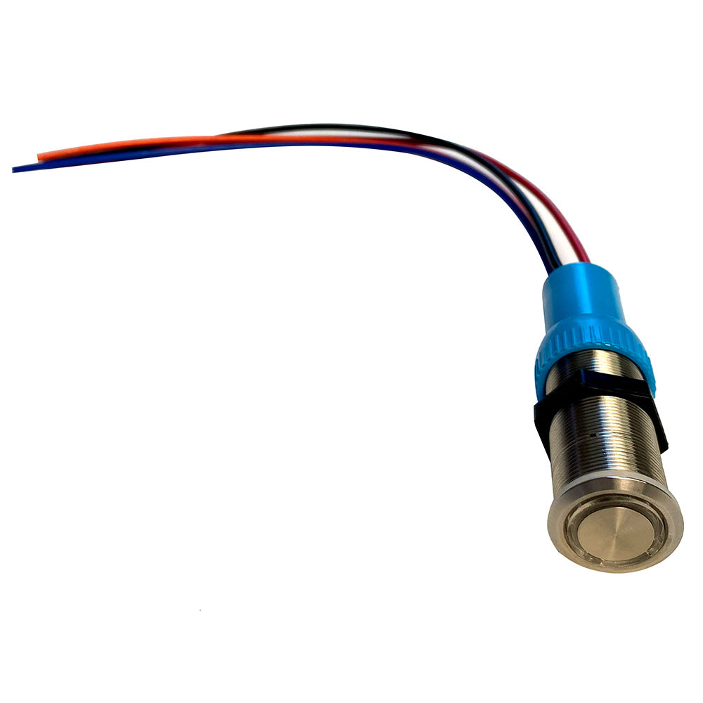 Bluewater 19mm InRush Push Button Switch  NavAnchor OffOnOn  BlueGreenRed LED  4 Lead 905731144