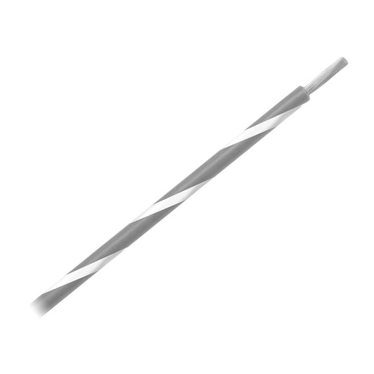 Pacer 14 AWG Gauge Striped Marine Wire 500 Spool  Grey wWhite Stripe WUL14GY9500