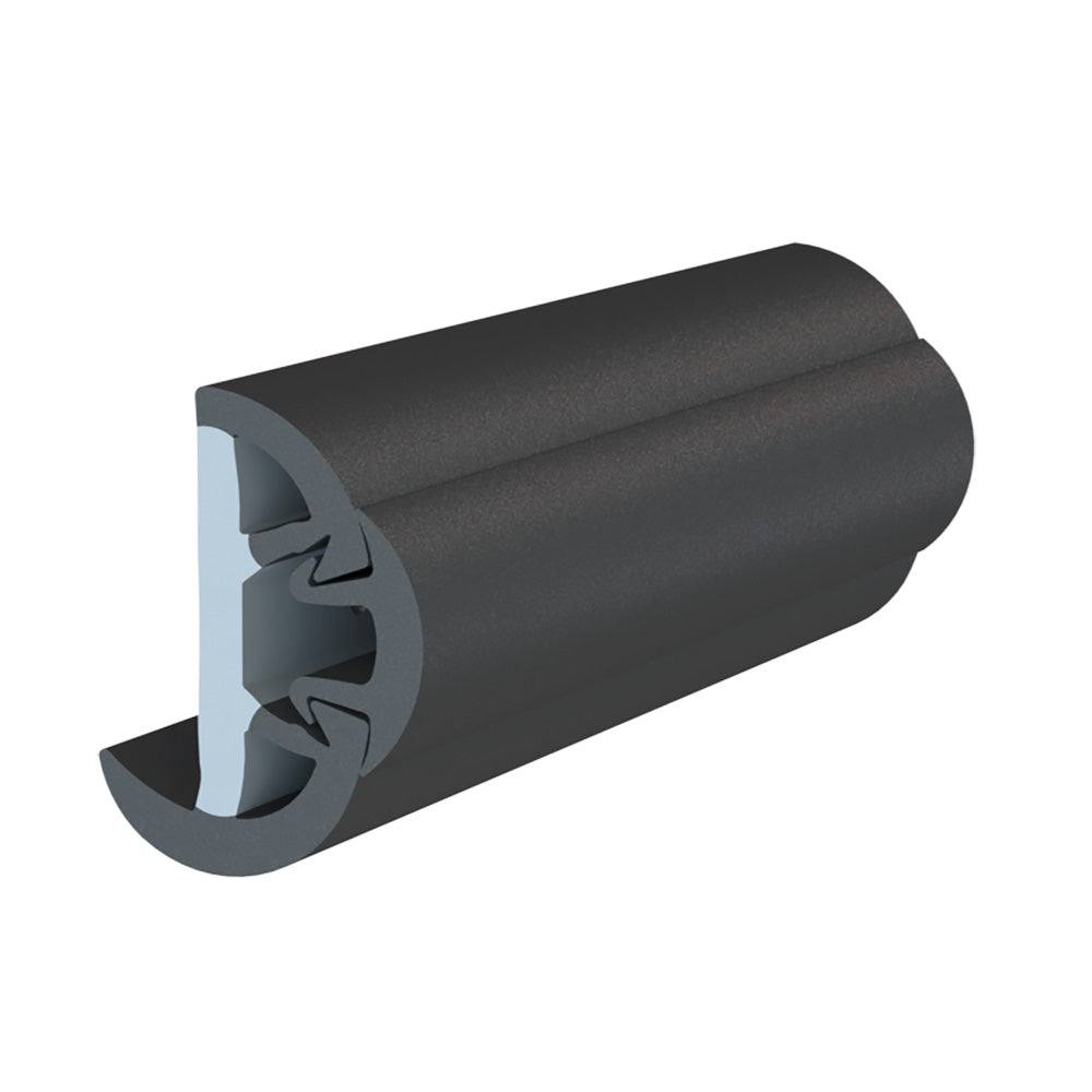 TACO SuproFlex Rub Rail Kit wFlex Vinyl Overlay Insert  158H x 78W x 60L  Black wBlack Insert V119991BBK602