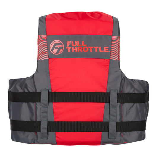 Full Throttle Adult Nylon Life Jacket  4X7X  BlackRed 11220010011026