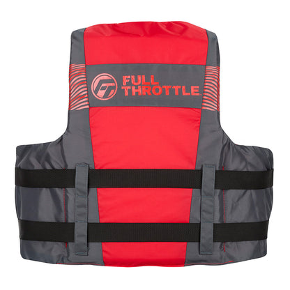 Full Throttle Adult Nylon Life Jacket  2X4X  BlackRed 11220010008026