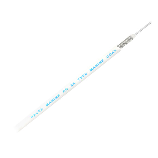 Pacer RG8X Coax Cable  White  150 MRG8XW150