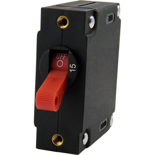 Egis A Series Red Toggle Panel Mount Circuit Breaker  Single Pole 15A 322115