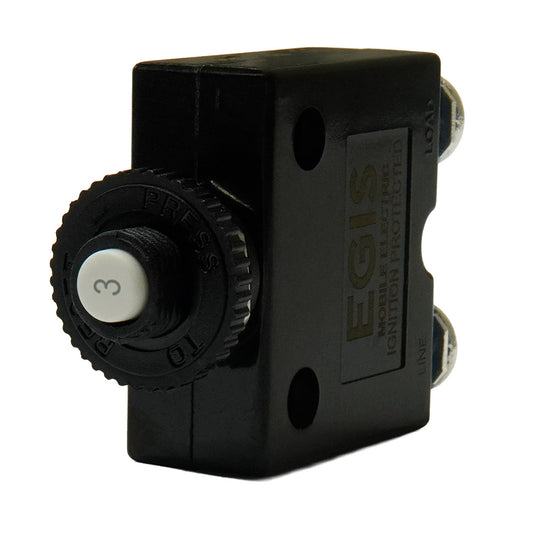 Egis 3A Push Button Panel Mount Circuit Breaker  Screw Terminals 471003