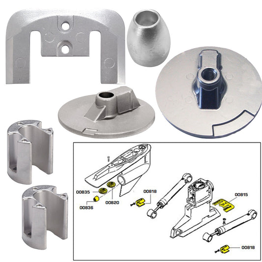 Tecnoseal Anode Kit wHardware  Mercury Bravo 3 2004Present  Magnesium 20805MG