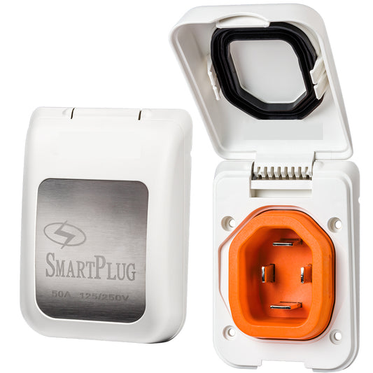SmartPlug 50 AMP Male NonMetallic Inlet Cover  White BM50PW