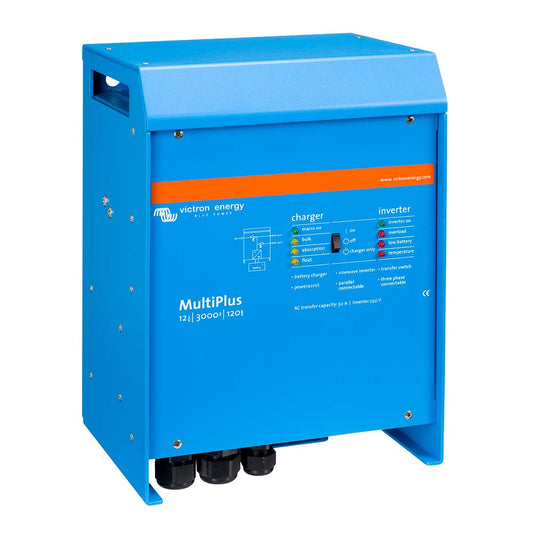 Victron MultiPlus InverterCharger 12 VDC  3000W  120vAC w120AMP Battery Charger  50AMP Transfer Switch PMP123021102