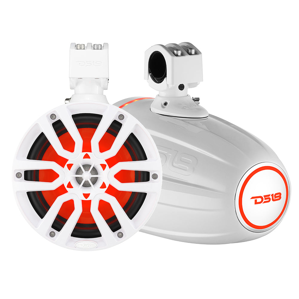 DS18 X Series HYDRO 65 Wakeboard Pod Tower Speaker wRGB LED Light  300W  White  NXLX6TPWH