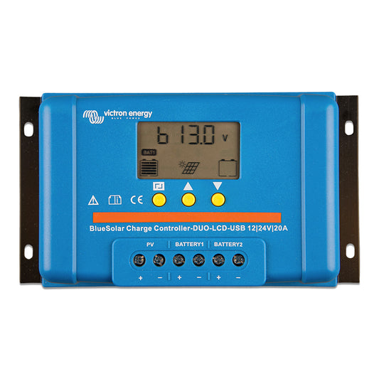 Victron BlueSolar PWM Charge Controller DUO LCD USB Charge Control 1224VDC 20A SCC010020060