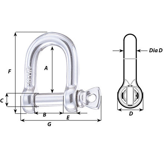 Wichard HR D Shackle  Diameter 2564 11205W