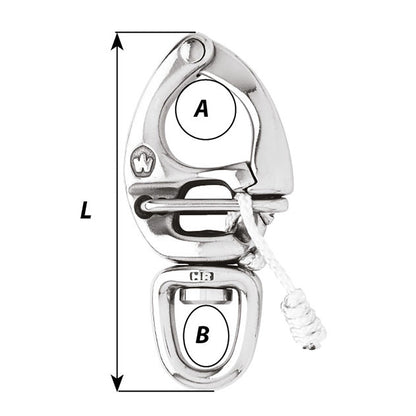 Wichard HR Quick Release Snap Shackle With Swivel Eye  130mm Length  518 2677W