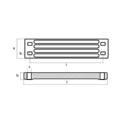 Tecnoseal Aluminum Yamaha Bar Anode fEngine Bracket 011121AL